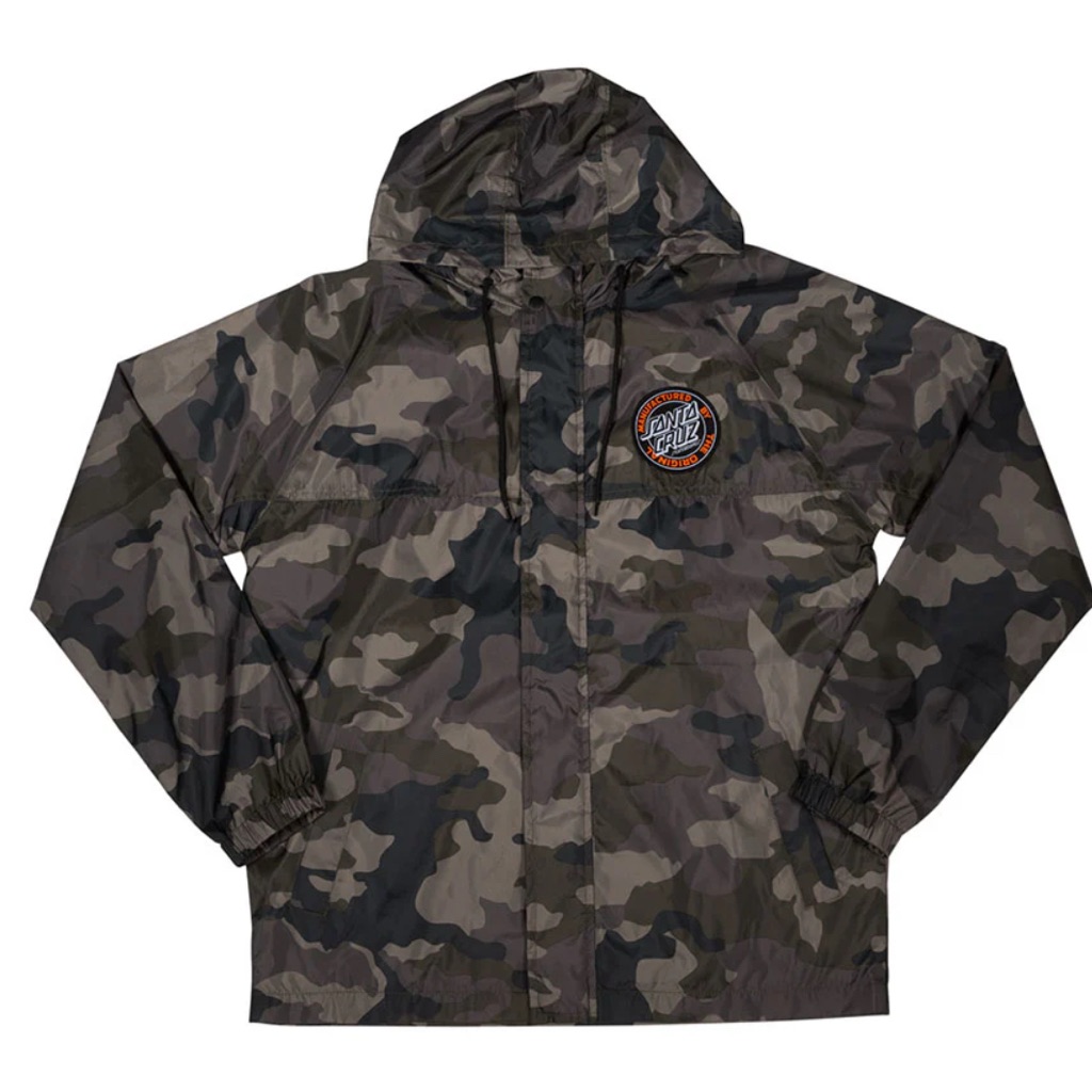 Santa Cruz Skateboards Seeker Hooded Windbreaker Mens Jacket Green Camo Sz. Xl